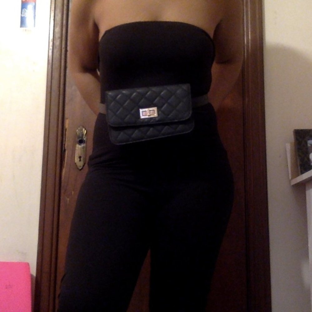 Black Quilted Crossbody